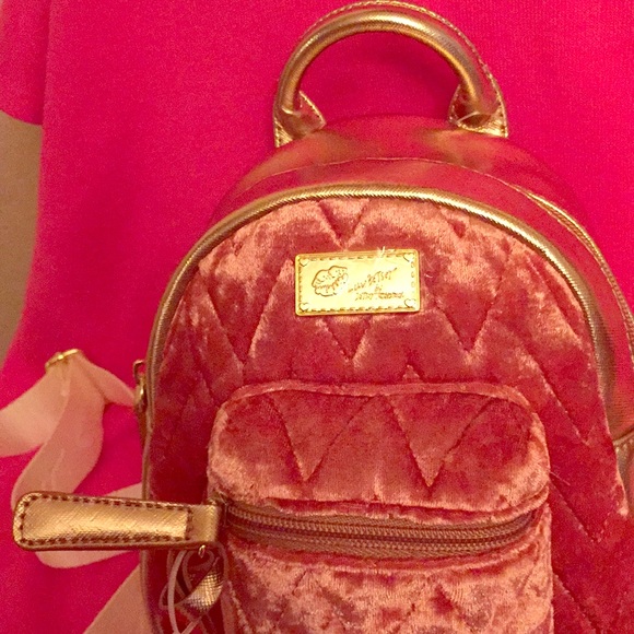 Betsey Johnson Bags Betsey Johnson Velvet Mini Backpack Poshmark